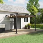 vidaXL Wandgemonteerde Gazebo Taupe 3 x 3 m Staal, Tuin en Terras, Verzenden, Nieuw