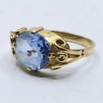 Ring - 18 karaat Geel goud - 3.39ct. tw. Aquamarijn, Nieuw