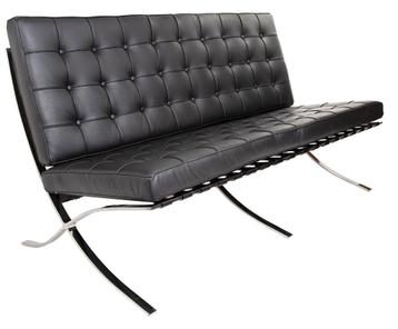 2 zits bank Barcelona Pavillion 2 seat sofa zwart beschikbaar voor biedingen