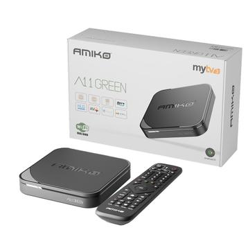 Retour product: Amiko A11 Green Android IPTV Set Top Box beschikbaar voor biedingen