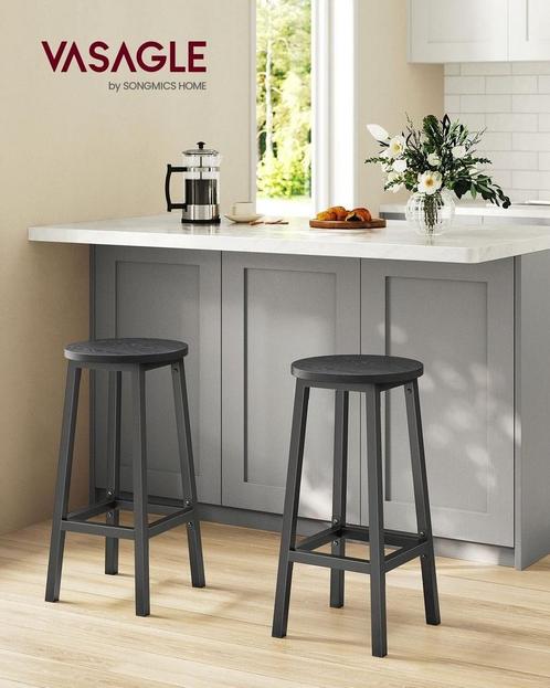 2x barkrukken - draagvermogen 100 kg - hoogte 65 cm - zwart, Huis en Inrichting, Barkrukken, Verzenden