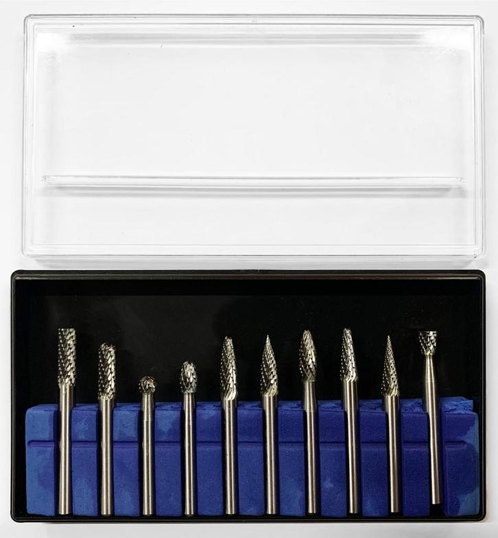 Set hoge kwaliteit frezen, wolfraamcarbide (10 stuks, 6.35, Doe-het-zelf en Bouw, Gereedschap | Overige machines, Nieuw, Verzenden