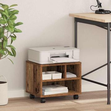 vidaXL Printerstand met opslag Oud hout 41 x 32 x 33.5 cm, Verzenden