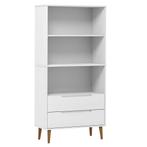 Boekenkast MOLDE 170cm | OP = OP | Massief Hout, Huis en Inrichting, Kasten | Boekenkasten, Met plank(en), Verzenden, Nieuw, Scandinavisch