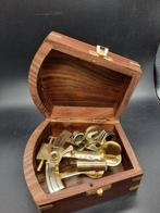 Sextant - Bois, Laiton - with Luxury Box