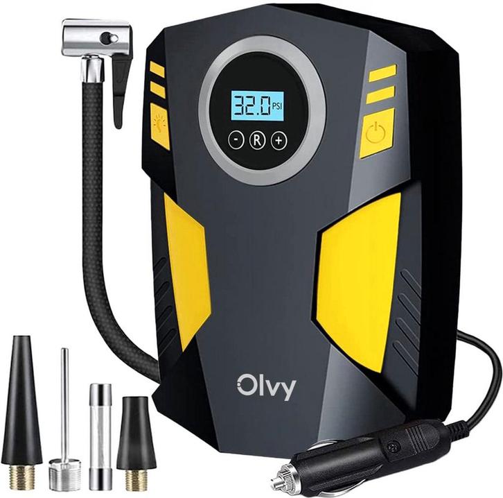 Olvy Compressor Bandenpomp - Luchtcompressor 12V - Elektrisc, Doe-het-zelf en Bouw, Gereedschap | Overige machines, Verzenden