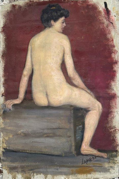 Temistocle Lamesi (1870-1957), Toegeschreven aan - Nudo di, Antiek en Kunst, Kunst | Schilderijen | Klassiek
