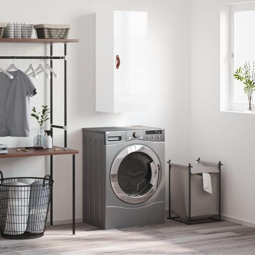 vidaXL Hangkast 34,5x34x90 cm hoogglans wit, Huis en Inrichting, Kasten | Dressoirs, Nieuw, Verzenden
