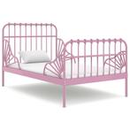 vidaXL Bedframe verlengbaar metaal roze 80x130/200 cm, Verzenden