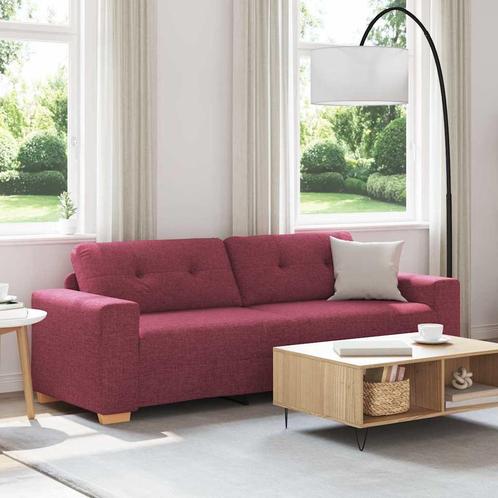 vidaXL 3-Zits Sofa met kussen Wijnrood Stof, Huis en Inrichting, Zetels | Zetels, Nieuw, Verzenden