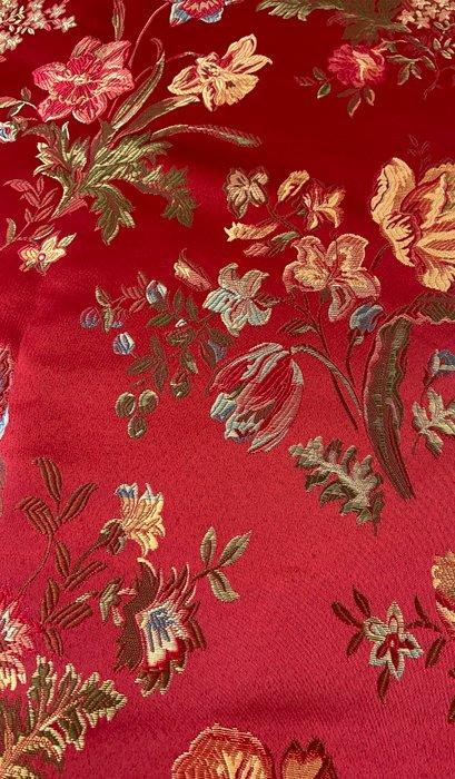 Prestigevoos lampasso in stijl San Leucio gestikt in de, Antiek en Kunst, Antiek | Tapijten, Tafelkleden en Textiel