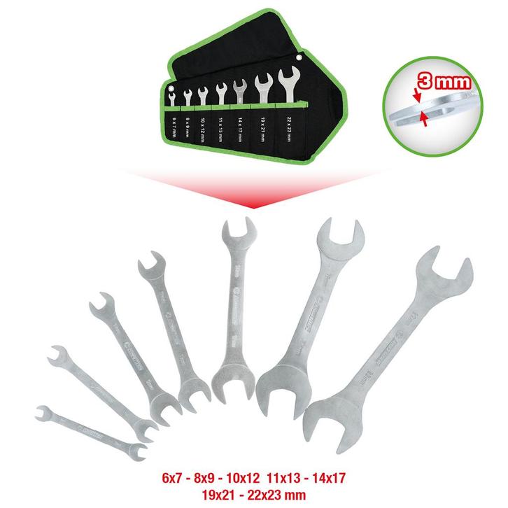 Competition Steeksleutelset Extra Dun 7-delig, Auto diversen, Autogereedschap, Nieuw, Verzenden