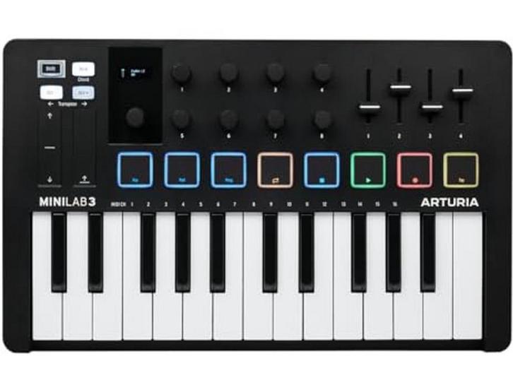 Arturia MiniLab 3 - MIDI keyboard - 25 toetsen 8 pads -, Huis en Inrichting, Woonaccessoires | Overige, Nieuw, Verzenden