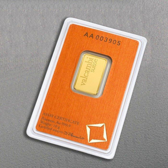 10 gram - Goud .999 - Valcambi - Verzegeld en met, Postzegels en Munten, Edelmetalen en Baren