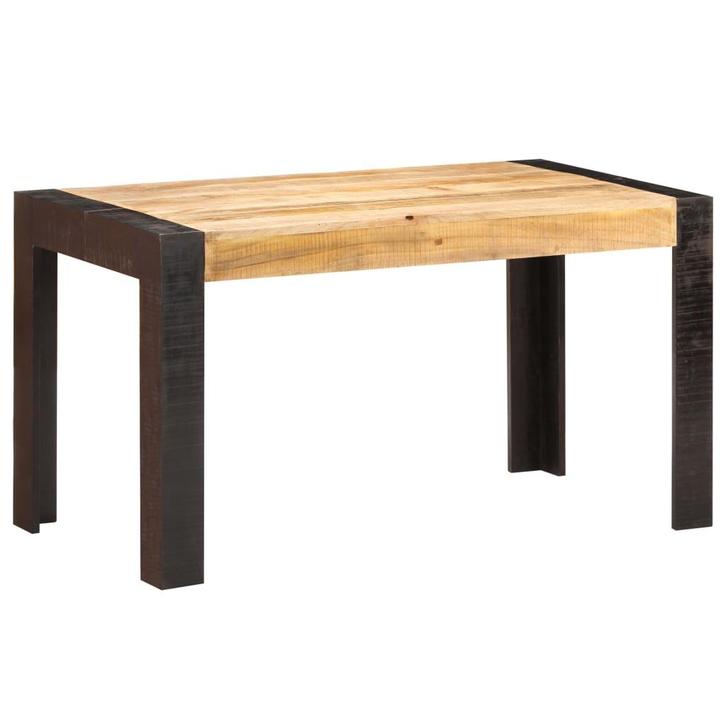 vidaXL Eettafel 140x70x76 cm massief ruw mangohout, Huis en Inrichting, Tafels | Eettafels, Nieuw, Verzenden