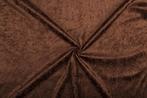 Crushed velvet donkerbruin stof - 10m rol - Velours stretch, Hobby en Vrije tijd, Verzenden, Nieuw