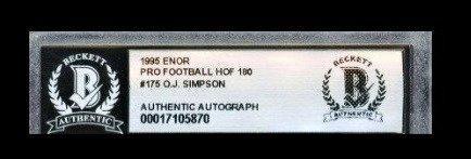 1995 ENOR O.J. Simpson #175 - Autograph - Beckett - 1 Graded, Verzamelen, Stickers