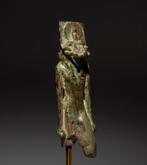 Oud-Egyptisch Brons Sculptuur van de godheid Khnum. Late, Collections