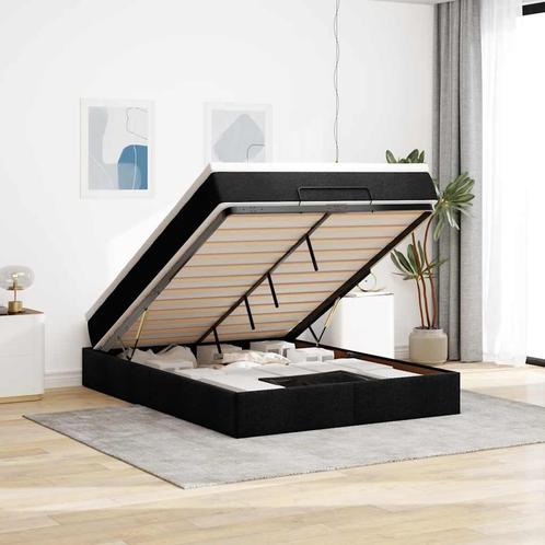 vidaXL Ottoman bed met matras 140x200cm stof zwart, Huis en Inrichting, Slaapkamer | Bedden, Nieuw, Verzenden