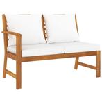 vidaXL Tuinbank met crèmekleurig kussen 114,5 cm massief, Tuin en Terras, Verzenden, Nieuw