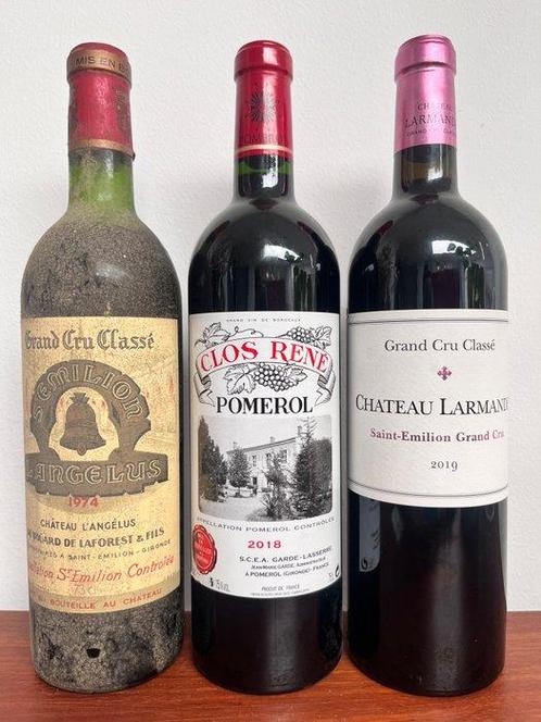 1974 Château l’Angelus & 2018 Clos Rene, Pomerol & 2019, Verzamelen, Wijnen