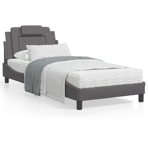 vidaXL Bed met matras kunstleer grijs 80x200 cm, Maison & Meubles, Chambre à coucher | Lits, Envoi