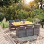 vidaXL 7-delige Tuinset met kussens poly rattan grijs, Tuin en Terras, Verzenden, Nieuw, Tuinset