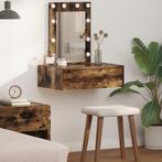 vidaXL Wandkast Make-up Tafel met LED Verlichting in Rook, Huis en Inrichting, Verzenden, Nieuw