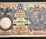 Italië. - 5 Lire 29/07/1918 Floreale - Gigante BS 12E;