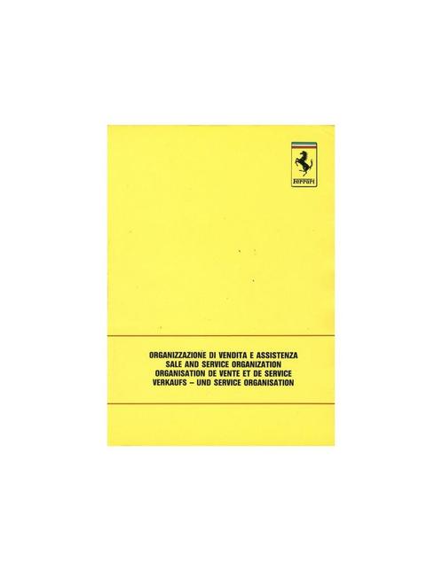 1991 FERRARI VERKOOP & SERVICE ORGANISATIE INSTRUCTIEBOEKJ.., Autos : Divers, Modes d'emploi & Notices d'utilisation, Enlèvement ou Envoi