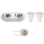 Kantelbare LED Spot Set 4W - Mat Witte Inbouwspot GU10 - Hel, Verzenden