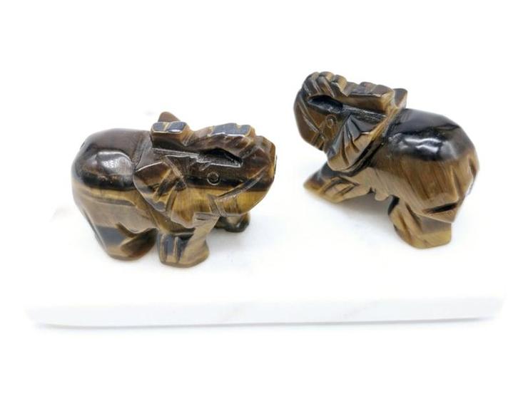 Tijgeroog Olifant (zie filmpje), Handtassen en Accessoires, Edelstenen, Ophalen of Verzenden