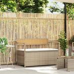 vidaXL Tuinbank met kussen beige polyrotan, Tuin en Terras, Tuinsets en Loungesets, Verzenden, Nieuw