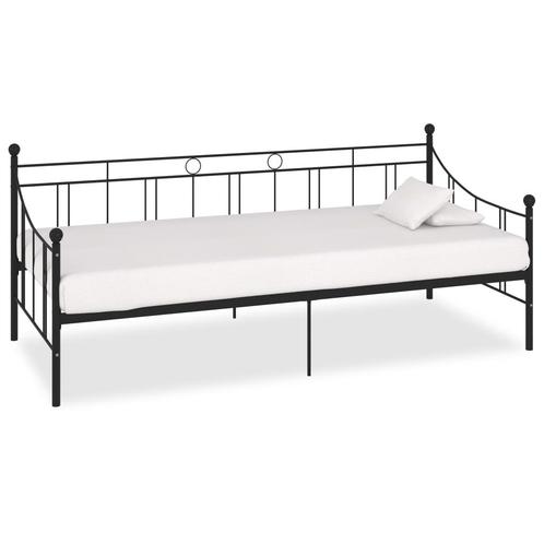 vidaXL Slaapbank metaal zwart 90x200 cm, Huis en Inrichting, Slaapkamer | Bedden, Nieuw, Verzenden