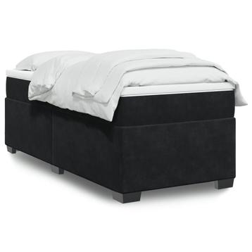 vidaXL Boxspring met matras fluweel zwart 90x200 cm, Huis en Inrichting, Verzenden, Nieuw