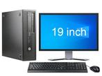 HP EliteDesk 800 G1 SFF i5 4e Gen + 19” Monitor + 2 jaar, Ophalen of Verzenden