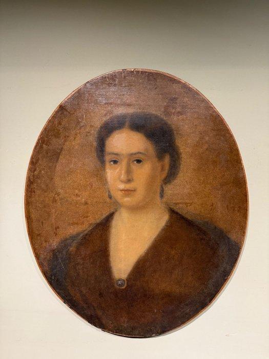 Italiaanse school (XIX) - Ritratto di fanciulla, Antiek en Kunst, Kunst | Schilderijen | Klassiek