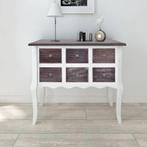 vidaXL Armoire de console 6 tiroirs Marron et blanc Bois
