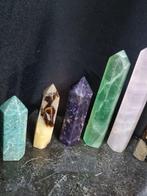 10 points de cristal, différents minéraux 13,3 - 7 cm Point, Verzamelen, Mineralen en Fossielen