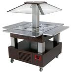 Eiland bain-marie warm buffet  4x GN 1/1-150 (Wengé hout), Verzenden, Nieuw in verpakking, Overige typen