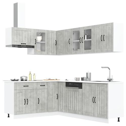 vidaXL 11-delige Keukenkastenset Lucca bewerkt hout, Huis en Inrichting, Kasten | Overige, Nieuw, Verzenden