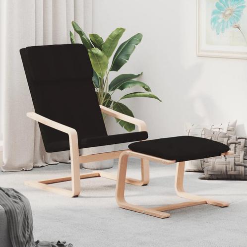 vidaXL Relaxstoel met voetenbank stof zwart, Huis en Inrichting, Fauteuils, Nieuw, Verzenden