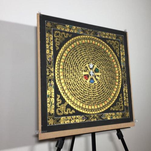 Painting of Tibetan Tradition - Mandala Mantra Hri with, Antiek en Kunst, Kunst | Designobjecten