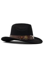 Cowboyhoed Zwart Wolvilt Stier Zwarte Cowboy Western Hoed St, Ophalen of Verzenden, Nieuw