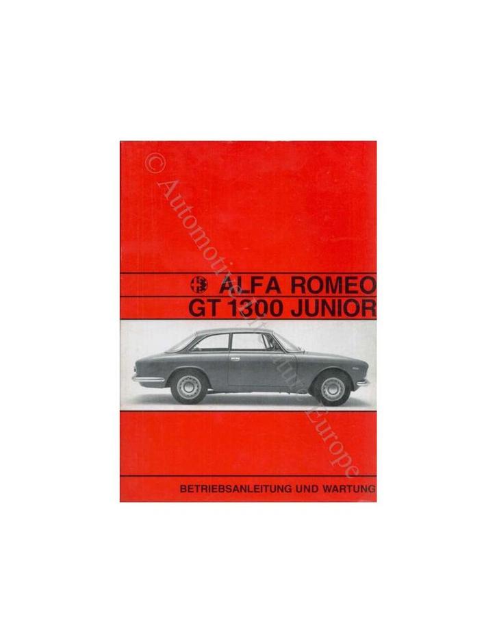 1970 ALFA ROMEO GT JUNIOR 1300 INSTRUCTIEBOEKJE DUITS, Auto diversen, Handleidingen en Instructieboekjes