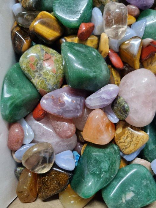 Big Lot HQ tumbled crystals - different minerals 16 - 50 mm, Verzamelen, Mineralen en Fossielen