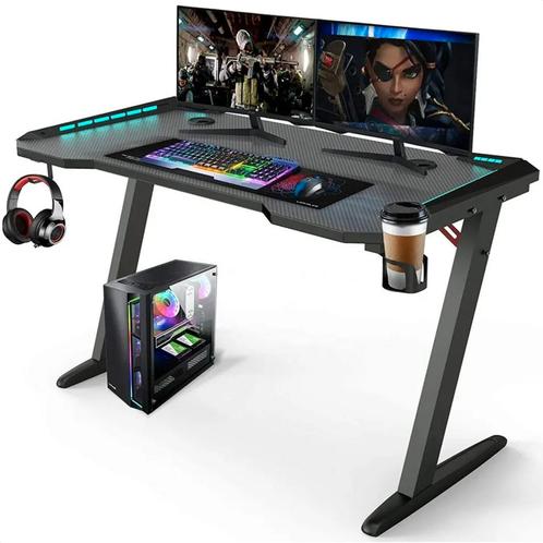 Avalo Gaming Bureau - 120x60x73 CM - Game Desk Met LED, Huis en Inrichting, Bureaus, Verzenden