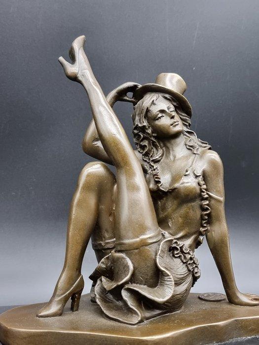 Beeld, Bronze: Revue Dancer - 18.5 cm - Brons, Antiek en Kunst, Curiosa en Brocante
