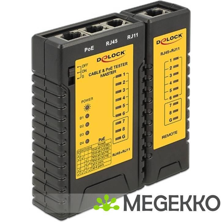 Delock 86107 Kabeltester RJ45 / RJ12 / PoE, Computers en Software, Overige Computers en Software, Nieuw, Verzenden