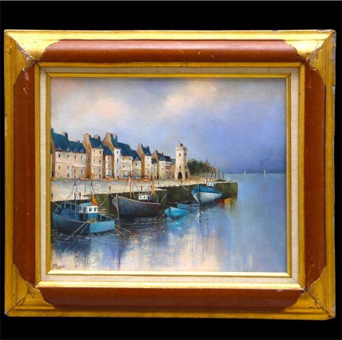 F. Plison (XX) - Côte Bretonne, Antiek en Kunst, Kunst | Schilderijen | Klassiek